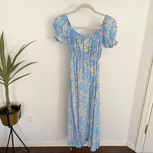 FAITHFULL THE BRAND Blue Daisy Midi Dress - Picture 5 of 7